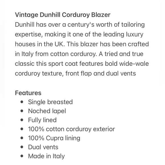 Vintage Dunhill Corduroy Blazer In Tobacco - Picture 15 of 16